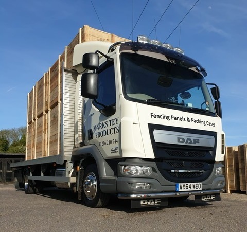 lorry with fencing panels